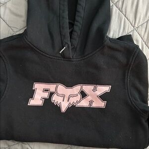 Fox Black Hoodie with Pink Logo